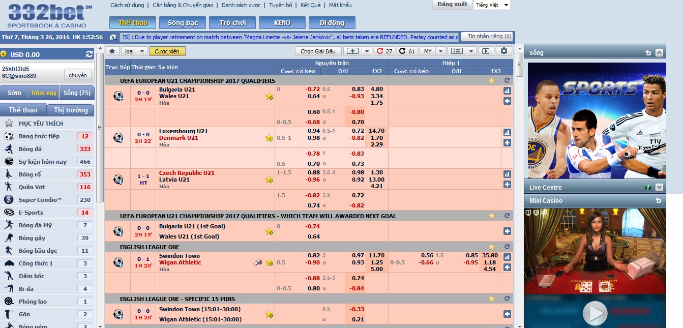 Giao Diện Hệ Thống 332BET - 332BET.COM